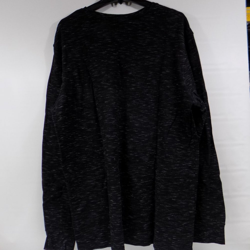 Marc Anthony Black Heathered Long Sleeve Henley Slim Fit Size XXL - Picture 3 of 5